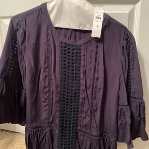 ANN Taylor navy short sleeve blouse